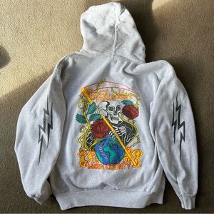 SHREDDERS DIGEST Skeleton Reaper Heavy 14oz Fleece Hoodie - gray, Medium